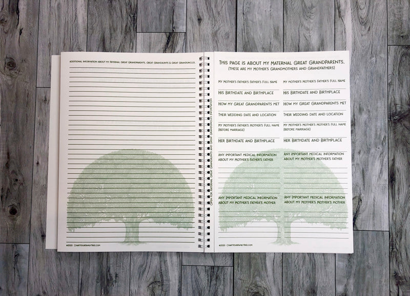 Teenager's Family Tree Workbook-Personalized with their name